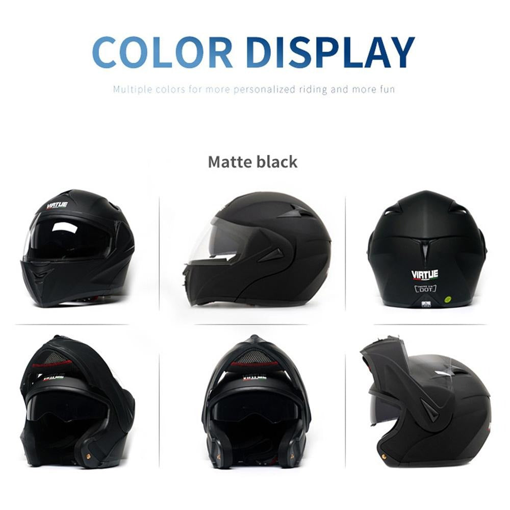 Bluetooth Motorcycle Helmet – Full Face Dual Visor Flip Up Open for Motorbike & Scooter