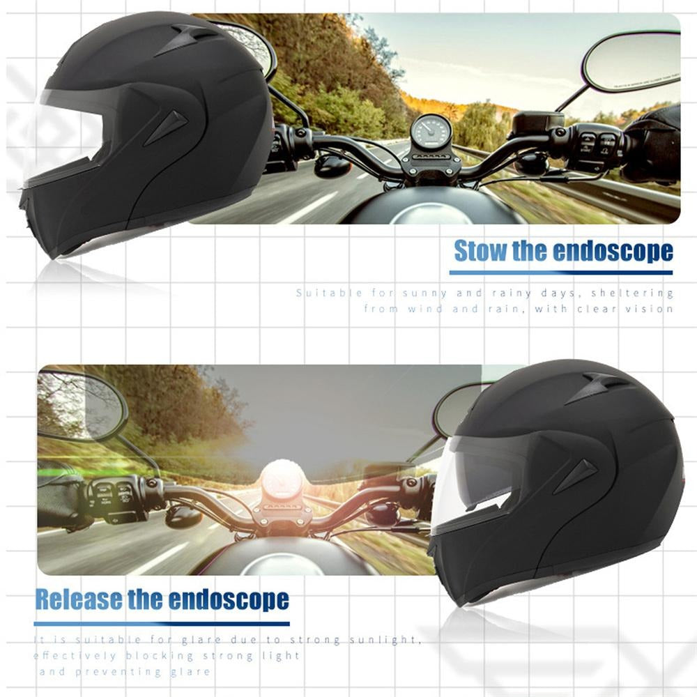 Bluetooth Motorcycle Helmet – Full Face Dual Visor Flip Up Open for Motorbike & Scooter
