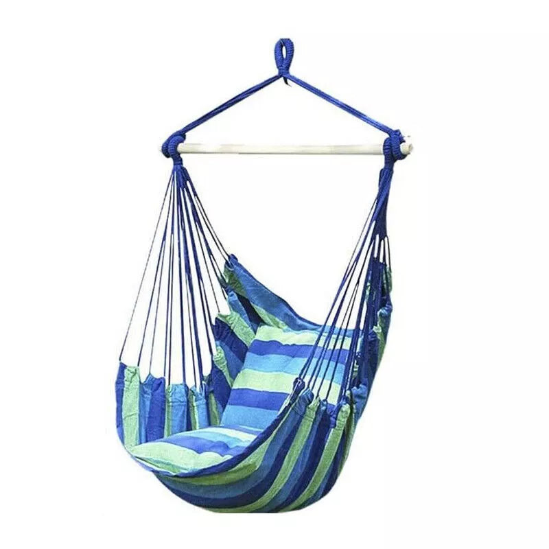 Hammock Swing Chair with Padded Seat and 2 Cushions