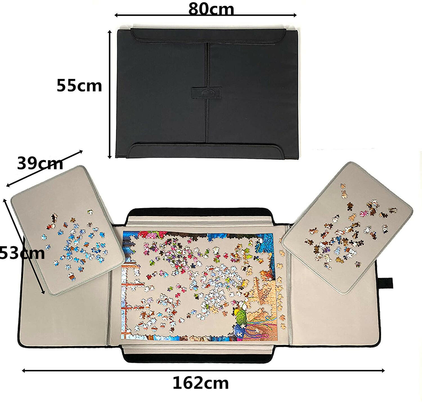 Portable Jigsaw Puzzle Board Holds 1000 Pieces Puzzle Table with 2 Sorting Trays