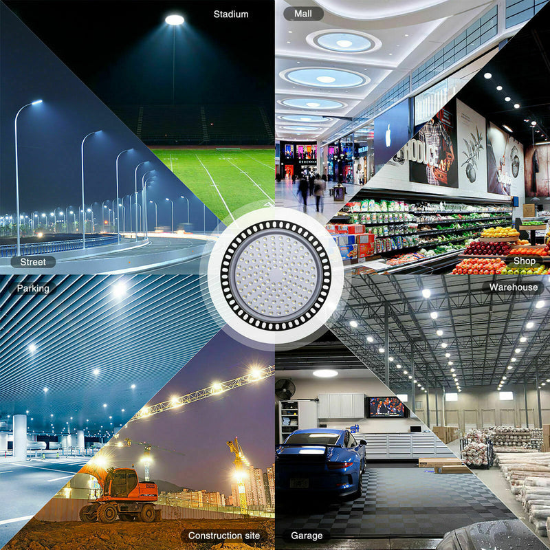 200W 300W 500W UFO LED High Bay Light Factory Industrial Warehouse Shop Lighting