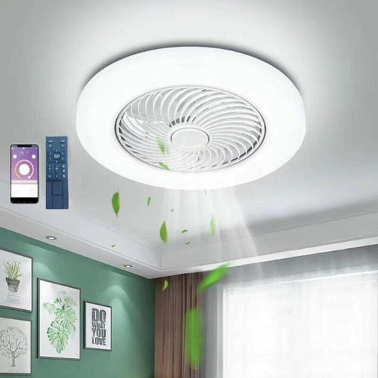 Modern Ceiling Fan with LED Light – 3 Colour Options, Smart App & Remote Control, 55cm