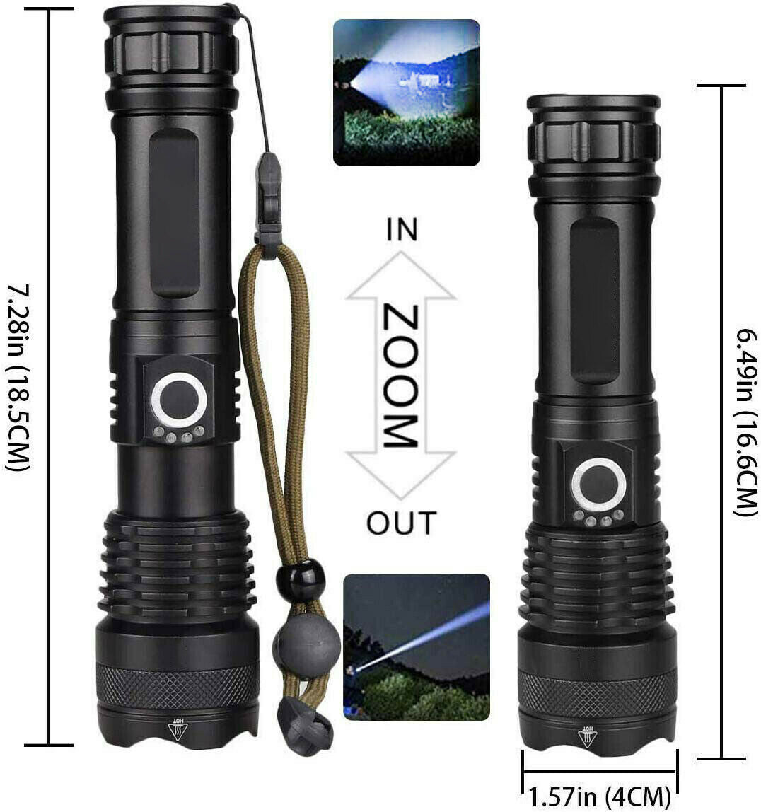 Torcia LED Ultra Potente, Torcia Ricaricabile 90000 Lumen Torcia XHP70 Ultra Potente Torcia Impermeabile Zoomabile Regolabile Torcia Ricaricabile Usb Batteria Inclusa 85698096 Torcia LED Ultra Potente, Torcia Ricaricabile 90000 Lumen Torcia XHP70 Ultra Potente Torcia Impermeabile Zoomabile Regolabile Torcia Ricaricabile Usb Batteria Inclusa 85698096