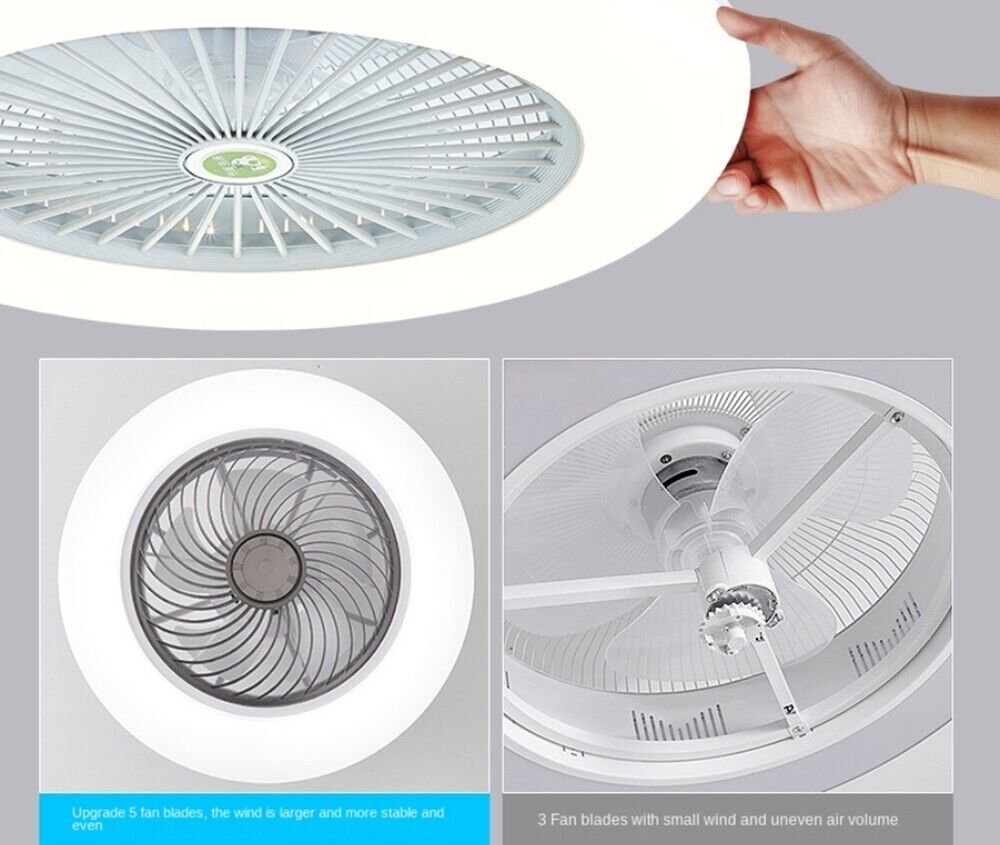 Modern Ceiling Fan with LED Light – 3 Colour Options, Smart App & Remote Control, 55cm