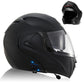 Bluetooth Motorcycle Helmet – Full Face Dual Visor Flip Up Open for Motorbike & Scooter